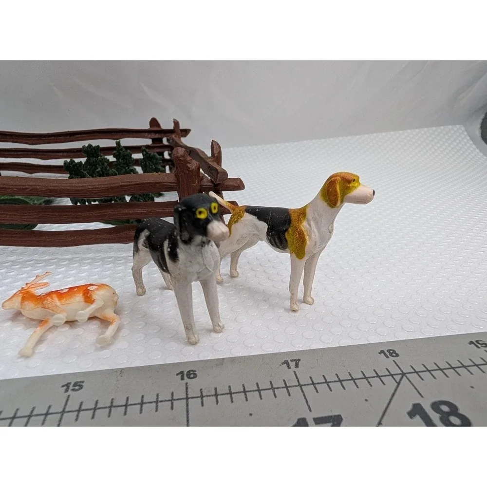 Plastic Hunting Scene Trees Fence Deer Foxhound‎ Dog Hunter Cake Toppers